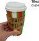 4E’s Novelty Christmas Paper Cups 16 oz with Lids, Sleeves & Napkins – 12-Pack Holiday Cups